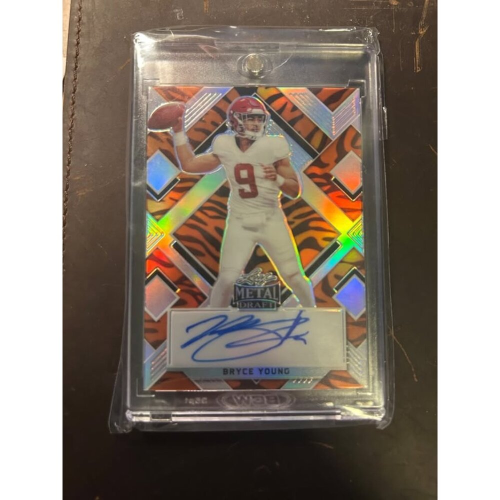 2022 Leaf Metal Draft Bryce Young AUTO Card /5 TIGER Prismatic RC NFL Panthers